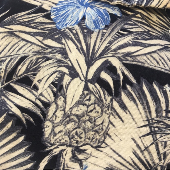 Caribbean Joe blue and white pineapple Mens button down Size 2X - Picture 4 of 7